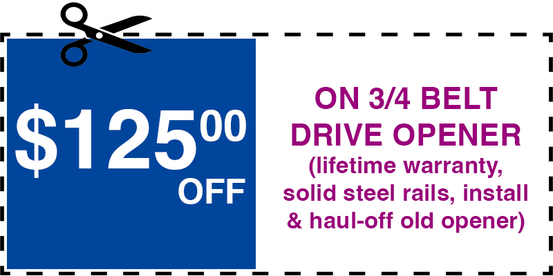 125 off garage door opener College Point